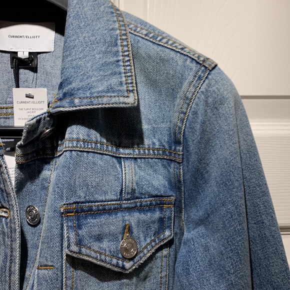 New CURRENT ELLIOTT The Turnt Boulder Jacket Blue size 1 and 2/XS & S - Picture 8 of 14